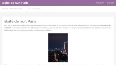 Page d'accueil du site : Boîte de Nuit Paris