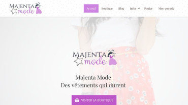 Page d'accueil du site : Majenta Mode