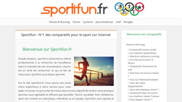 Page d'accueil du site : Sportifun 