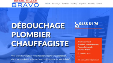 Page d'accueil du site : Débouchage Bravo 