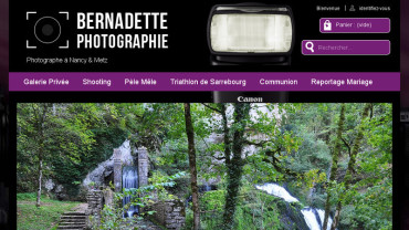 Page d'accueil du site : Bernadette Photographie