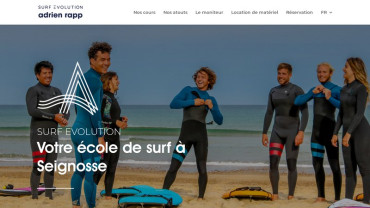 Page d'accueil du site : Surf évolution