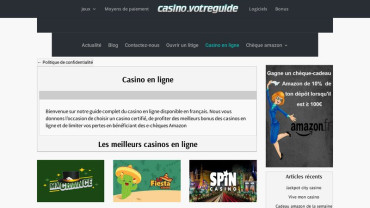 Page d'accueil du site : Casino Votre Guide