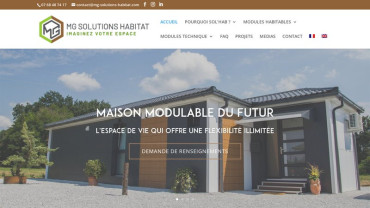 Page d'accueil du site : Société spécialisée dans la construction des maisons modulables