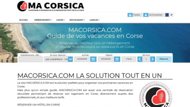 Page d'accueil du site : Ma Corsica