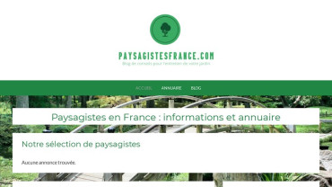 Page d'accueil du site : Paysagiste France