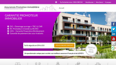 Page d'accueil du site : Garantie promoteur immobilier