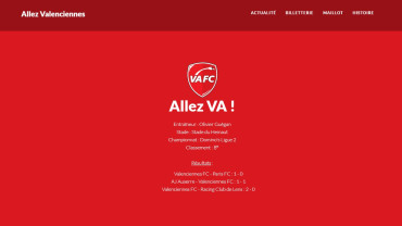 Page d'accueil du site : Allez Valenciennes
