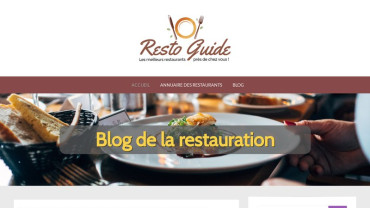 Page d'accueil du site : Resto Guide
