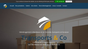 Page d'accueil du site : Transports and co