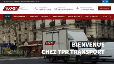 Page d'accueil du site : Tpr transport