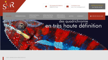 Page d'accueil du site : SVR Sérigraphie - Imprimeur à Lyon, Rhône Alpes