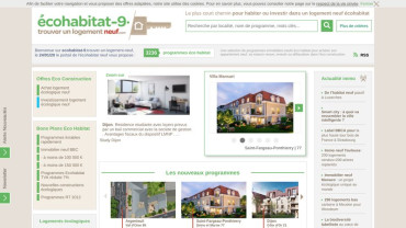 Page d'accueil du site : Eco Habitat