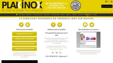 Page d'accueil du site : Plakinox