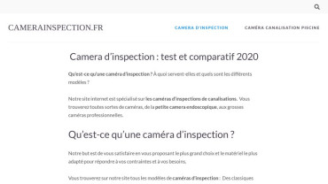 Page d'accueil du site : Camera inspection