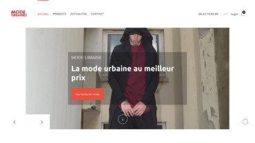 Page d'accueil du site : Mode urbaine