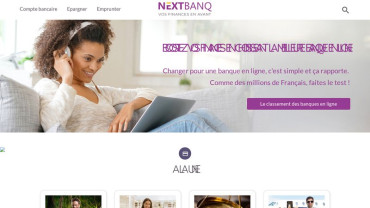 Page d'accueil du site : Nextbanq