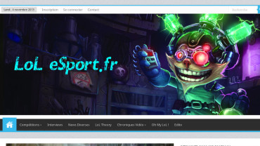Page d'accueil du site : LoL eSport.fr