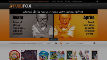 Page d'accueil du site : PubliFox