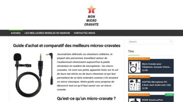 Page d'accueil du site : MON MICRO CRAVATE
