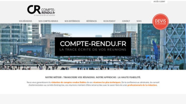 Page d'accueil du site : Compte Rendu