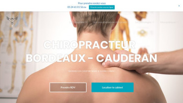 Page d'accueil du site : Chiropracteur à Bordeaux : Thomas Robineau
