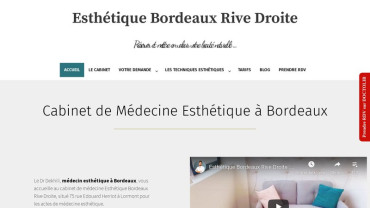 Page d'accueil du site : Esthétique Bordeaux Rive Droite 
