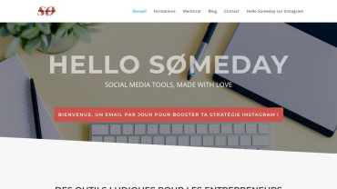 Page d'accueil du site : Hello Someday