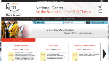 Page d'accueil du site : Atelier National de Reproduction des Thèses