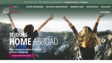 Page d'accueil du site : Séjours Home Abroad