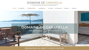 Page d'accueil du site : Domaine de Caranella