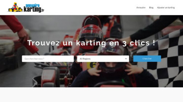 Page d'accueil du site : Annuaire Karting
