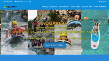 Page d'accueil du site : Aquareve