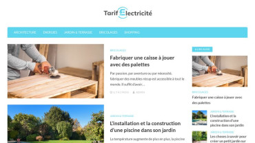 Page d'accueil du site : Tarif Electricité