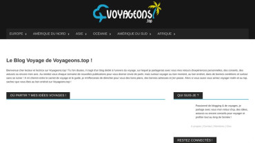 Page d'accueil du site : Voyageons