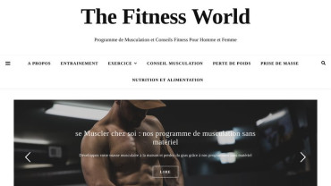 Page d'accueil du site : The Fitness World