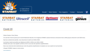 Page d'accueil du site : Starbat