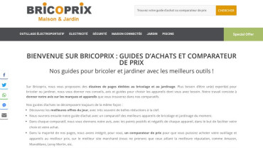 Page d'accueil du site : Bricoprix