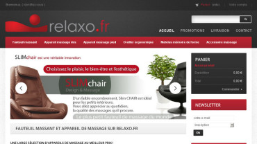 Page d'accueil du site : Relaxo