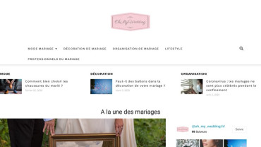 Page d'accueil du site : Oh My Wedding