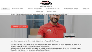 Page d'accueil du site : ASN Transport Paris