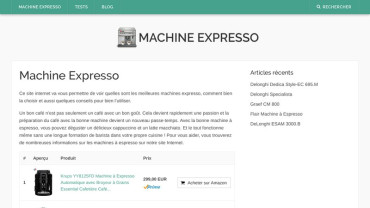 Page d'accueil du site : Machine-Expresso