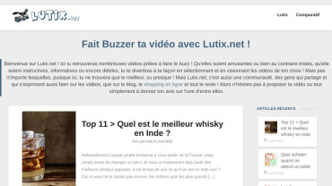 Page d'accueil du site : Lutix.net