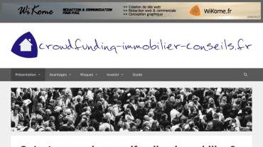 Page d'accueil du site : Crowdfunding Immobilier Conseils