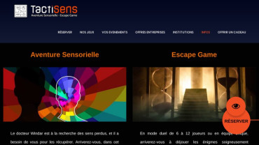 Page d'accueil du site : Tactisens Escape Game Toulouse
