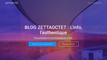 Page d'accueil du site : Zettaoctet