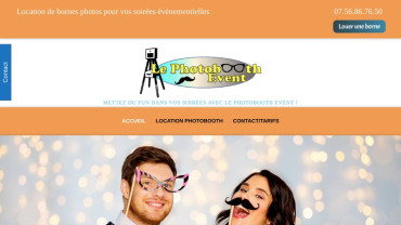 Page d'accueil du site : Le Photobooth Event