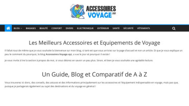 Page d'accueil du site : Accessoires Voyage