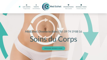 Page d'accueil du site : Médesthet Institut de Beauté