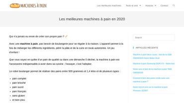 Page d'accueil du site : Machines A Pain